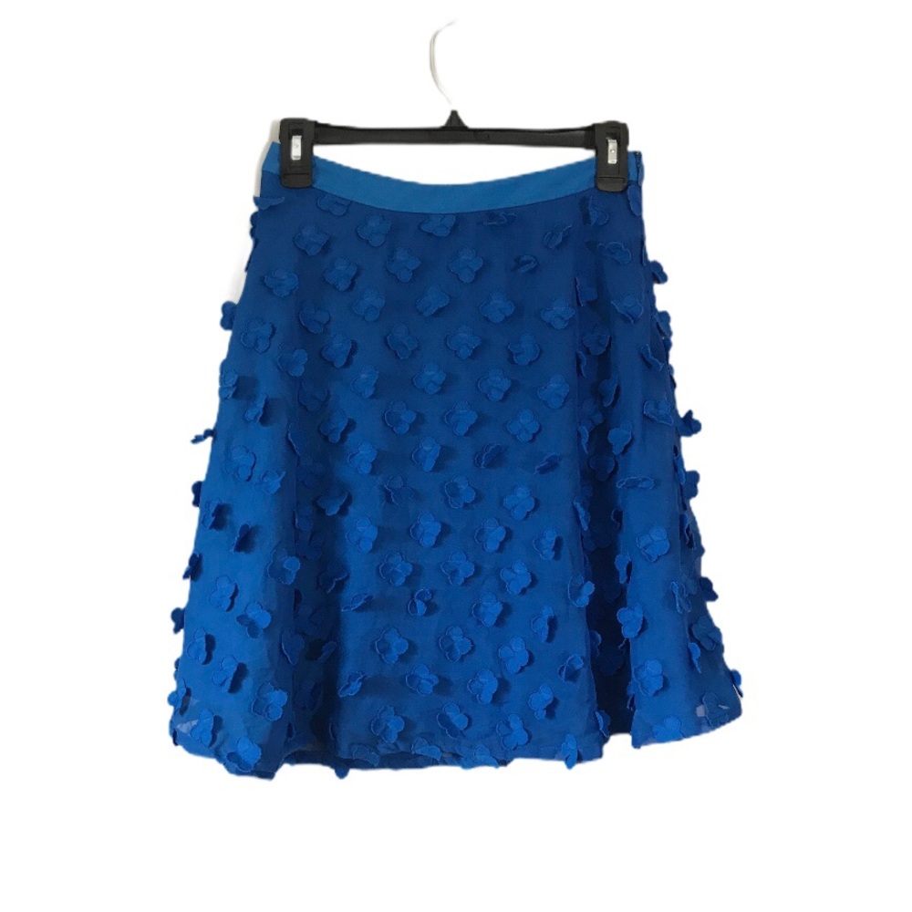 EUC Maeve royal blue Alice 3D floral mini skirt 0p